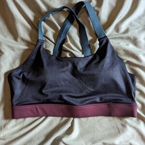 Zyia Burgundy & Pine Illusion Light n Tight Bra